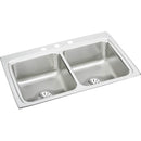 Elkay LR3322PD0 18 Gauge Stainless Steel 33' x 22' x 8.125' Double Bowl Top Mount Kitchen Sink Kit