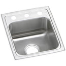 Elkay PSR15173 20 Gauge Stainless Steel 15' x 17.5' x 7.125' Single Bowl Top Mount Bar/Prep Sink