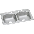 Elkay D233223 22 Gauge Stainless Steel 33" x 22" x 6.5625" Double Bowl Top Mount Kitchen Sink