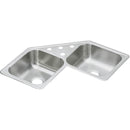 Elkay DE217323 20 Gauge Stainless Steel 31.875" x 31.875" x 7" Double Bowl Top Mount Corner Kitchen Sink