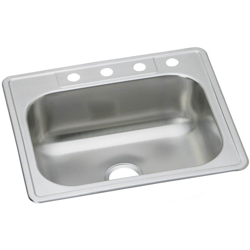 Elkay DSE125224 20 Gauge Stainless Steel 25" x 22" x 8.0625" Single Bowl Top Mount Kitchen Sink
