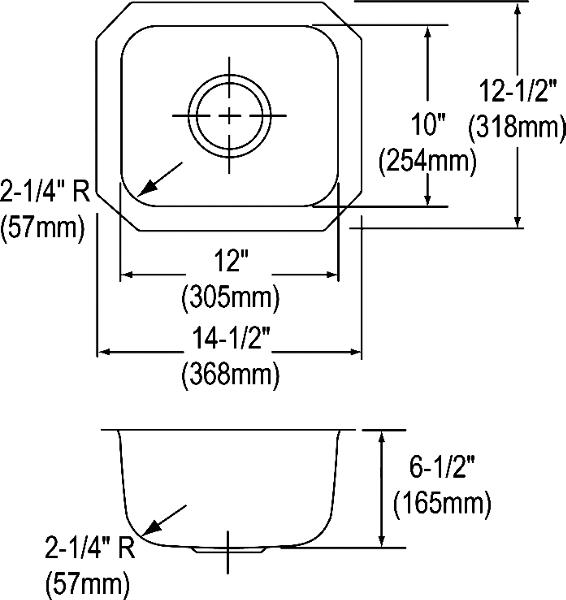 Elkay DXUH1210 18 Gauge Stainless Steel 14.5" x 12.5" x 6.5" Single Bowl Undermount Bar/Prep Sink