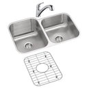 Elkay DXUH312010RDFBG 18 Gauge Stainless Steel 31.75" x 20.5" x 10" Double Bowl Undermount Kitchen Sink Kit