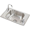 Elkay CDKRC2517C 20 Gauge Stainless Steel 25' x 17' x 6.875' Single Bowl Top Mount Sink Kit
