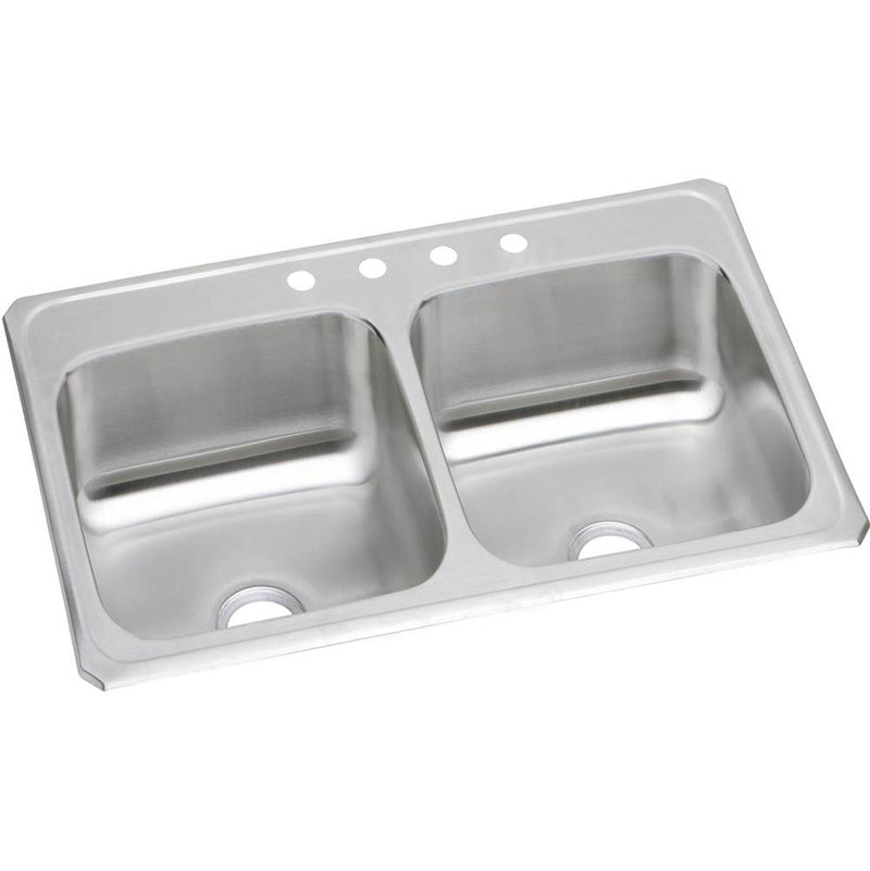 Elkay CR33212 20 Gauge Stainless Steel 33' x 21.25' x 6.875' Double Bowl Top Mount Kitchen Sink