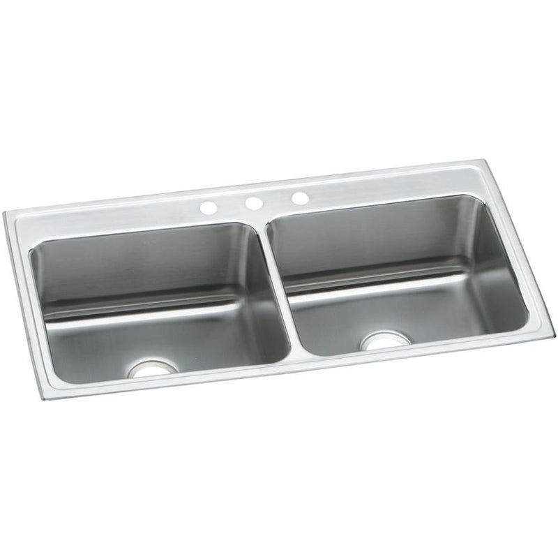 Elkay DLR432210MR2 18 Gauge Stainless Steel 43' x 22' x 10.125' Double Bowl Top Mount Kitchen Sink