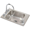 Elkay DRKAD251755C 18 Gauge Stainless Steel 25' x 17' x 5.5' Single Bowl Top Mount Sink Kit