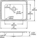 Elkay DRKAD282245L 18 Gauge Stainless Steel 28' x 22' x 4.5' Single Bowl Top Mount Sink