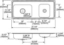 Elkay DRKADQ371755R4 18 Gauge Stainless Steel 37.25' x 17' x 5.5' Double Bowl Top Mount Sink