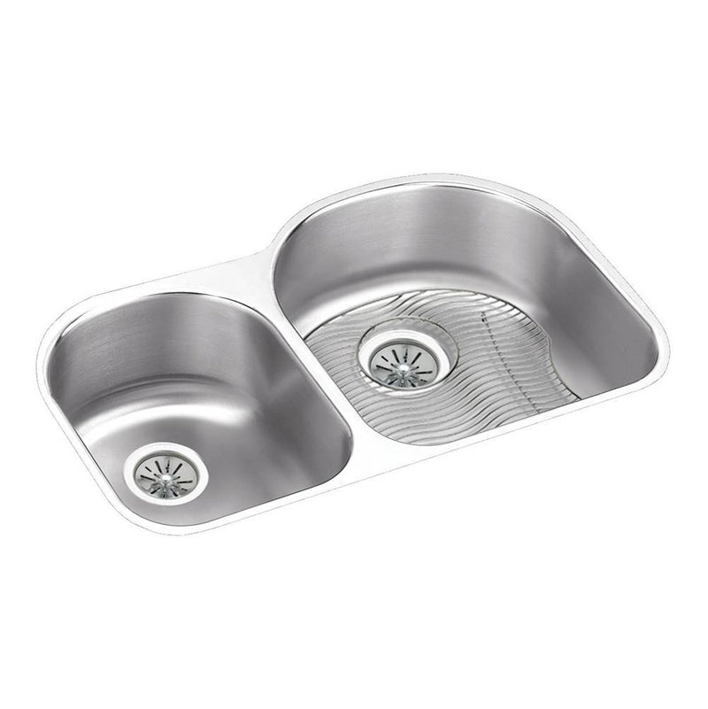 Elkay ELUH311910LDBG 18 Gauge Stainless Steel 31.25' x 20' x 10' Double Bowl Undermount Kitchen Sink Kit