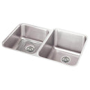 Elkay ELUH3120LDBG 18 Gauge Stainless Steel 31.25' x 20.5' x 9.875' Double Bowl Undermount Kitchen Sink Kit