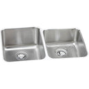 Elkay ELUH3120RDBG 18 Gauge Stainless Steel 31.25' x 20.5' x 9.875' Double Bowl Undermount Kitchen Sink Kit