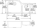Elkay ELUH362110R 18 Gauge Stainless Steel 36.25' x 21.125' x 10' Double Bowl Undermount Kitchen Sink