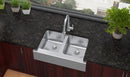 Elkay ELUHF3320 18 Gauge Stainless Steel 33' x 20.5' x 7.875' Double Bowl Farmhouse Undermount Kitchen Sink
