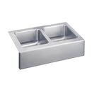 Elkay ELUHF332010DBG 18 Gauge Stainless Steel 33' x 20.5' x 10' Double Bowl Farmhouse Undermount Kitchen Sink Kit