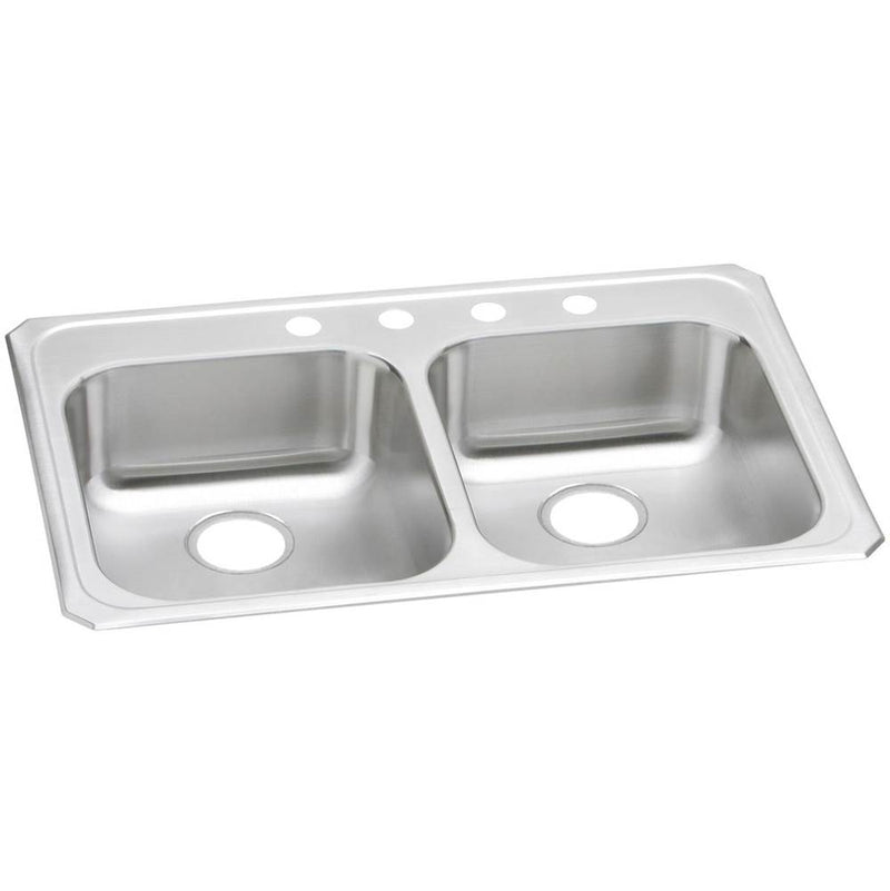 Elkay GECR33212 20 Gauge Stainless Steel 33' x 21.25' x 5.375' Double Bowl Top Mount Kitchen Sink