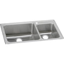 Elkay LFGR37220 18 Gauge Stainless Steel 37' x 22' x 10' Double Bowl Top Mount Kitchen Sink