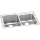 Elkay LGR33224 18 Gauge Stainless Steel 33' x 22' x 10' Double Bowl Top Mount Kitchen Sink