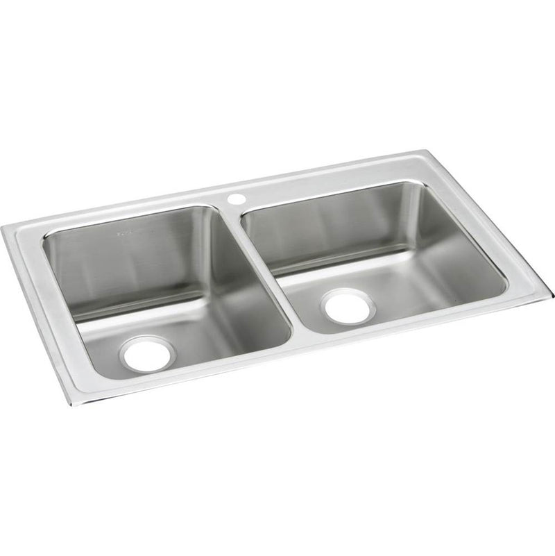 Elkay LGR37220 18 Gauge Stainless Steel 37' x 22' x 10' Double Bowl Top Mount Kitchen Sink
