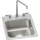 Elkay LH1722C 18 Gauge Stainless Steel 17' x 22' x 7.625' Single Bowl Top Mount Bathroom Sink Kit