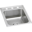 Elkay LR1722PD1 18 Gauge Stainless Steel 17' x 22' x 7.625' Single Bowl Top Mount Kitchen Sink Kit