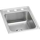 Elkay LR1722PD2 18 Gauge Stainless Steel 17' x 22' x 7.625' Single Bowl Top Mount Kitchen Sink Kit