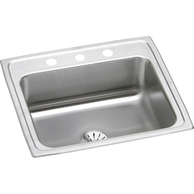 Elkay LR2219PD2 18 Gauge Stainless Steel 22' x 19.5' x 7.625' Single Bowl Top Mount Kitchen Sink Kit