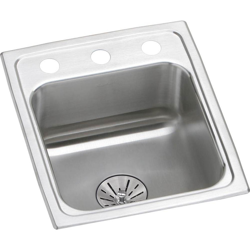 Elkay LRAD151765PD3 18 Gauge Stainless Steel 15' x 17.5' x 6.5' Single Bowl Top Mount Kitchen Sink Kit