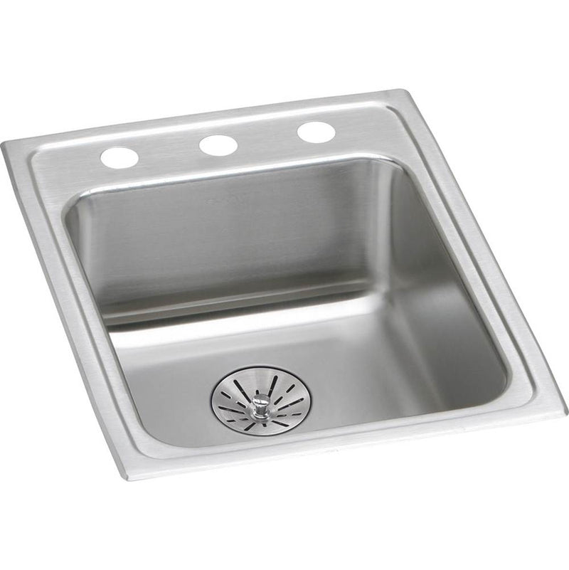 Elkay LRAD172265PD1 18 Gauge Stainless Steel 17' x 22' x 6.5' Single Bowl Top Mount Kitchen Sink Kit