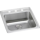 Elkay LRAD202265PD1 18 Gauge Stainless Steel 19.5' x 22' x 6.5' Single Bowl Top Mount Kitchen Sink Kit