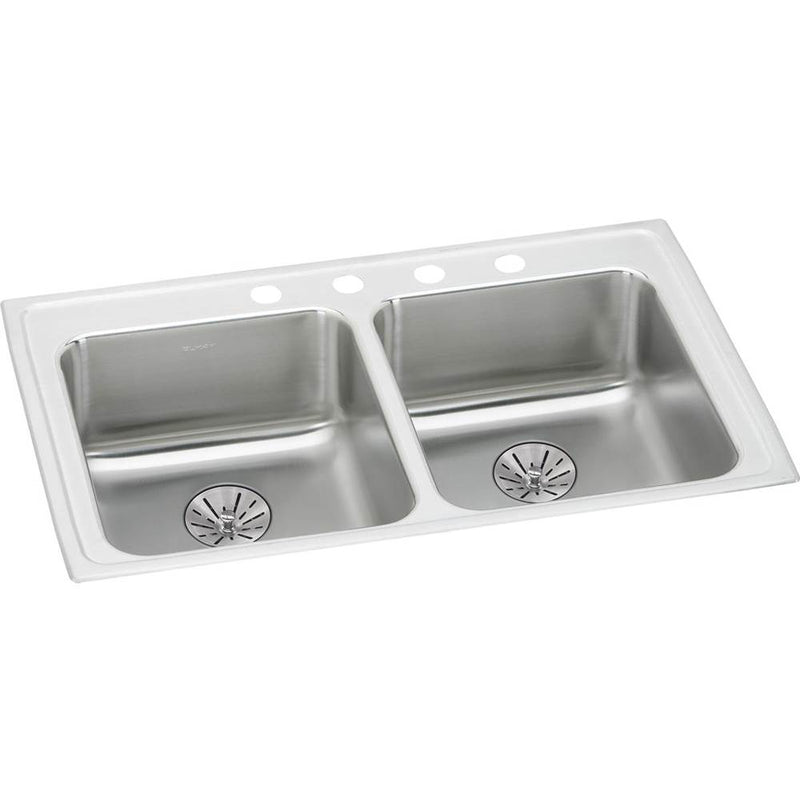 Elkay LRAD292265PD1 18 Gauge Stainless Steel 29' x 22' x 6.5' Double Bowl Top Mount Kitchen Sink Kit
