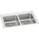 Elkay LRAD331965PD3 18 Gauge Stainless Steel 33' x 19.5' x 6.5' Double Bowl Top Mount Kitchen Sink Kit