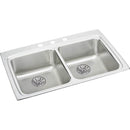 Elkay LRAD332265PD2 18 Gauge Stainless Steel 33' x 22' x 6.5' Double Bowl Top Mount Kitchen Sink Kit