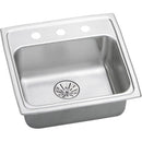 Elkay LRADQ191965PD3 18 Gauge Stainless Steel 19.5' x 19' x 6.5' Single Bowl Top Mount Kitchen Sink Kit