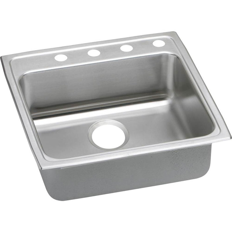 Elkay LRADQ2222502 18 Gauge Stainless Steel 22' x 22' x 5' Single Bowl Top Mount Kitchen Sink