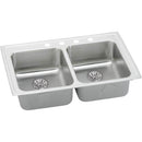 Elkay LRADQ331965PD1 18 Gauge Stainless Steel 33' x 19.5' x 6.5' Double Bowl Top Mount Kitchen Sink Kit