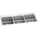 Elkay LTR5422104 18 Gauge Stainless Steel 54' x 22' x 10.125' Triple Bowl Top Mount Kitchen Sink