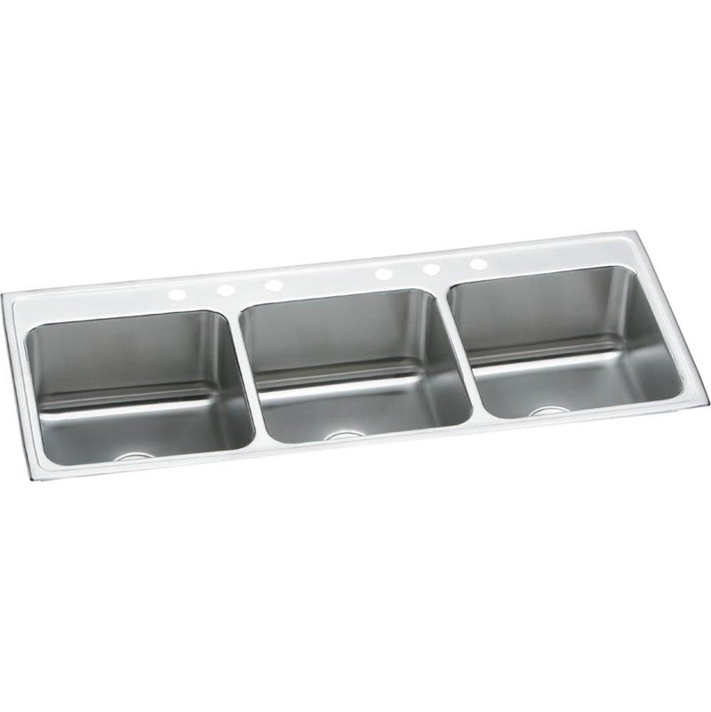 Elkay LTR5422106 18 Gauge Stainless Steel 54' x 22' x 10.125' Triple Bowl Top Mount Kitchen Sink