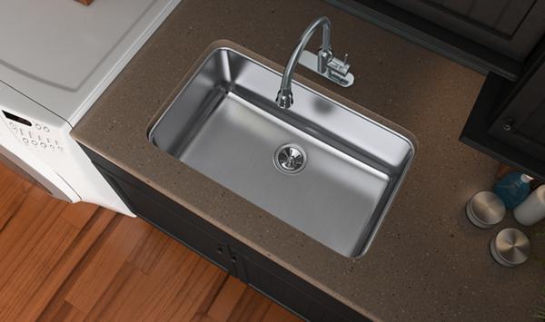 Elkay PLAUH281612 18 Gauge Stainless Steel 30.5' x 18.5' x 11.5' Single Bowl Undermount Laundry/Utility Sink