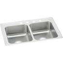 Elkay PSR33221 20 Gauge Stainless Steel 33' x 22' x 7.5' Double Bowl Top Mount Kitchen Sink