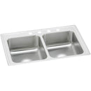 Elkay PSR43222 20 Gauge Stainless Steel 43' x 22' x 7.125' Double Bowl Top Mount Kitchen Sink