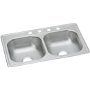 Elkay D233211 22 Gauge Stainless Steel 33" x 21.25" x 6.5625" Double Bowl Top Mount Kitchen Sink