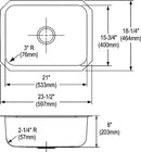 Elkay DCFU2115 18 Gauge Stainless Steel 23.5" x 18.25" x 8" Single Bowl Undermount Kitchen Sink
