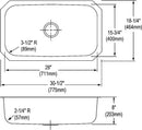 Elkay DCFU2816 18 Gauge Stainless Steel 30.5" x 18.25" x 8" Single Bowl Undermount Kitchen Sink