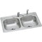 Elkay DD233224DF 22 Gauge Stainless Steel 33" x 22" x 7.0625" Double Bowl Top Mount Kitchen Sink Kit