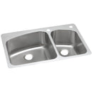 Elkay DPXSR2250R3 18 Gauge Stainless Steel 33" x 22" x 8" Double Bowl Dual Mount Kitchen Sink