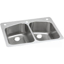Elkay DPXSR233221 18 Gauge Stainless Steel 33" x 22" x 8" Double Bowl Dual Mount Kitchen Sink