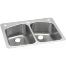 Elkay DPXSR233222R 18 Gauge Stainless Steel 33" x 22" x 8" Double Bowl Dual Mount Kitchen Sink