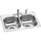 Elkay DSE233224DF 20 Gauge Stainless Steel 33" x 22" x 8.0625" Double Bowl Top Mount Kitchen Sink Kit
