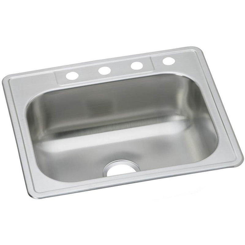 Elkay DSEW10125221 20 Gauge Stainless Steel 25" x 22" x 8.0625" Single Bowl Top Mount Kitchen Sink